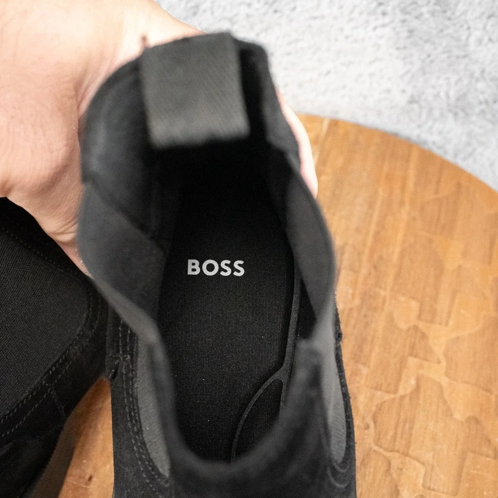 BOSS Hugo Boss Men's Black Suede Chelsea Boots Pull On Ankle Uk 6.5 US 7.5